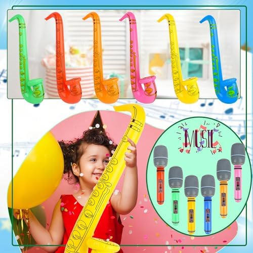 19 Pcs Inflatable Rock Star Instrument Set for Parties