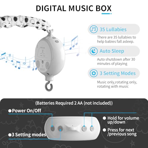 FEISIKE Baby Crib Mobile with 35 Lullabies and 3 Modes