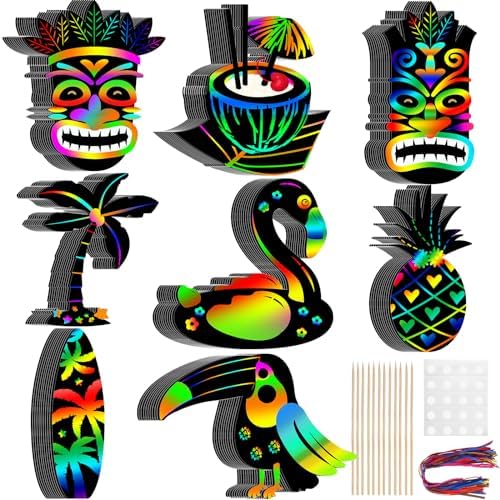 Motionchic Rainbow Tropical Paper Craft Set 80 Pieces