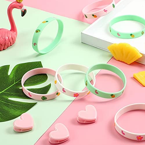 24 Pack Flamingo Wristbands Bracelets for Boys Girls