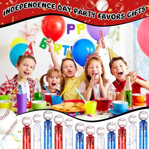 24 Pcs Baseball Themed Bubble Wands for Kids Party Supplies