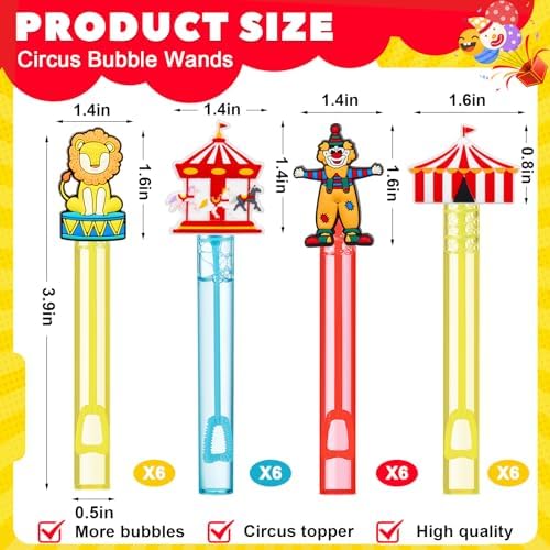 24pcs Circus Carnival Bubble Wands Kids Party Decorations