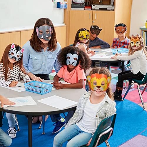 Blulu 16 Pcs Safari Animal Masks for Kids