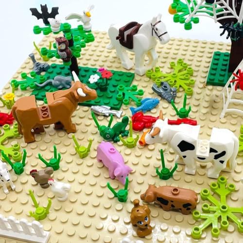 39 PCS Farm Zoo Animal Figures Building Blocks Set for Kids
