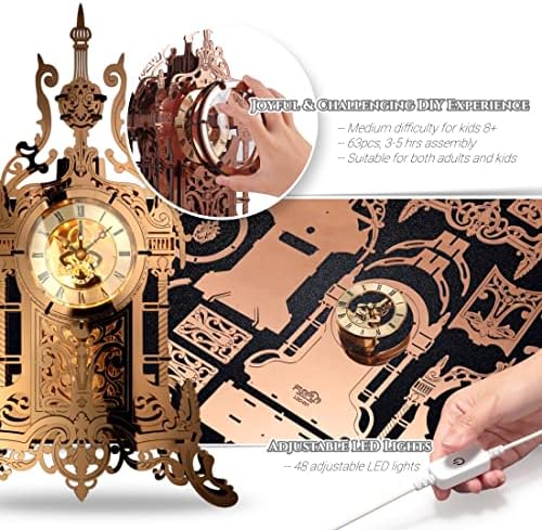 FUNPOLA 3D Puzzle LED Clock Desktop Decor