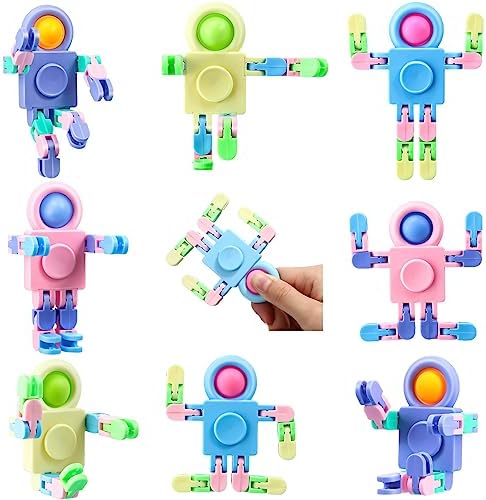 Hanaive 24 Pcs Robot Fidget Spinners Transformable Stress Relief Toy