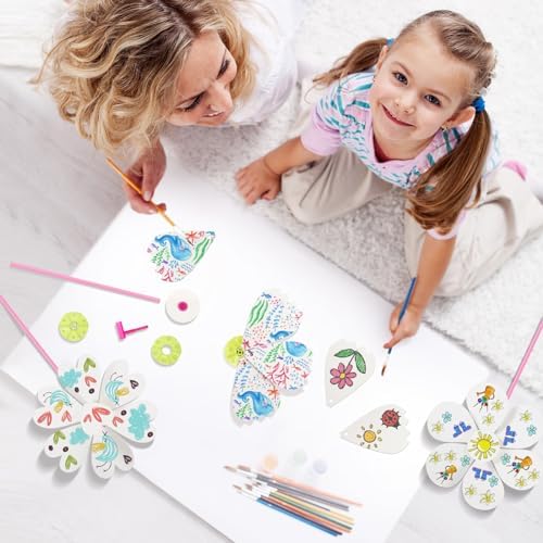 24 Pcs DIY Paper Pinwheels Bulk for Kids Summer Crafts