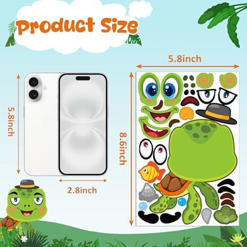 Kids Animal Face Stickers - 48 Sheets Classroom Party Supplies