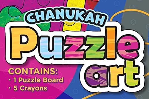 Chanukah Puzzle Art Kit with 5 Crayons and Puzzle Board