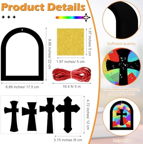 24 Piece Religious Cross Craft Kit DIY Art Supplies