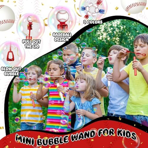 48 Pcs Baseball Bubble Wands Party Favors