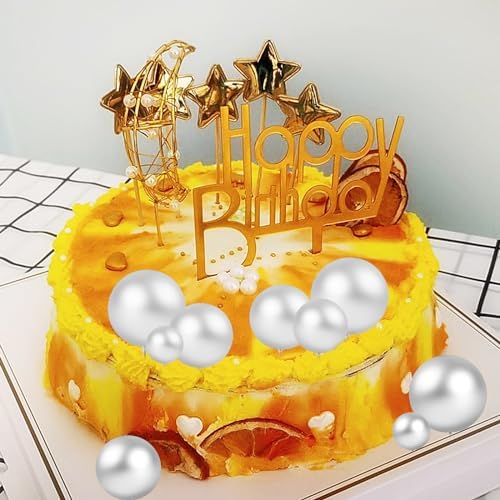 20 Pcs White Cake Topper Balloons Decorations