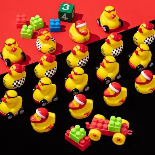 Shappy 50 Piece Race Car Driver Rubber Ducks for Kids