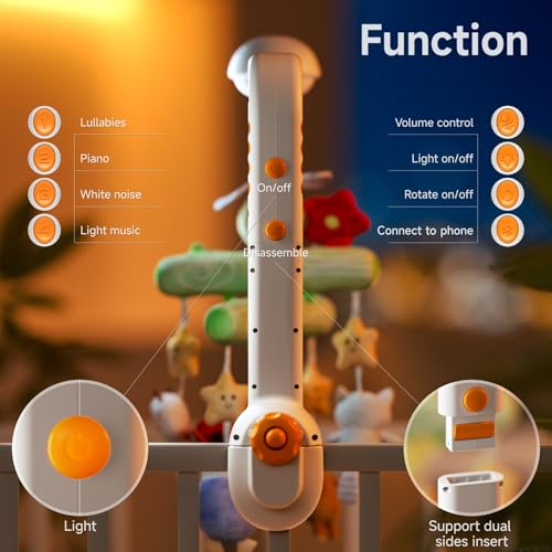 TUMAMA Crib Mobile with Music and Lights