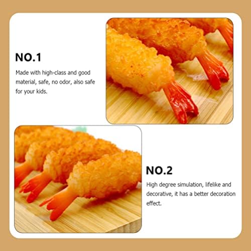 Toyvian Japanese Tempura Shrimp Play Food Set 4pcs