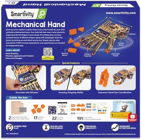 Smartivity DIY Robotic Mechanical Hand STEM Toy for Kids 8-14 Years