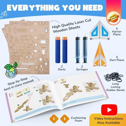 Smartivity Hydraulic Airplanes Darts Launcher STEM Toy for Kids 6-14 Years
