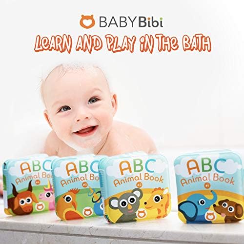 BabyBibi Floating Bath Books Set of 4 ABC Animal Learning Toys