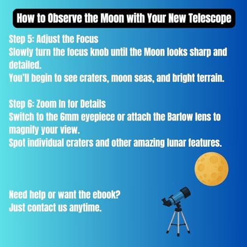 Luzsco Kids Telescope 8-12 with Tripod 20X-100X 50mm