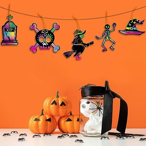JOYIN Halloween Rainbow Scratch Art Craft Kit 72 Pieces