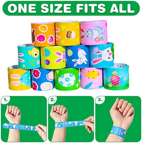 Max Fun 48pcs Easter Slap Bracelets Party Favors