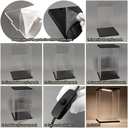 Black Acrylic Display Case for Collectibles 79x59x138 Inch