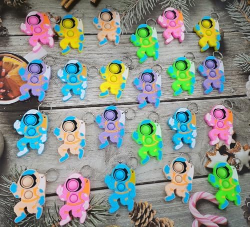 24 Packs Bulk Spaceman Mini Pop Fidget Toys