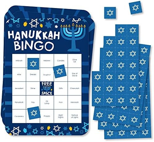 Big Dot of Happiness Hanukkah Bingo Set