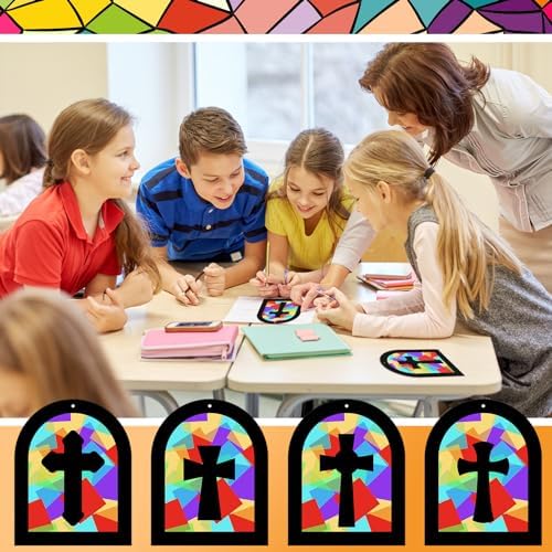 24 Piece Religious Cross Craft Kit DIY Art Supplies