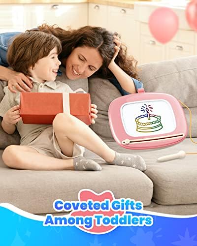 Seimome Magnetic Drawing Board for Toddler Girls 1-3 Years Pink