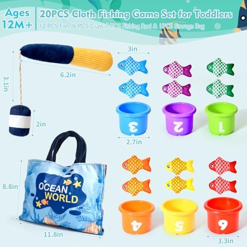 Montessori Fishing Toy Set for 1-3 Year Olds