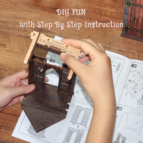 DIY Book Nook Kit with Flame Illusion and Magic Spell