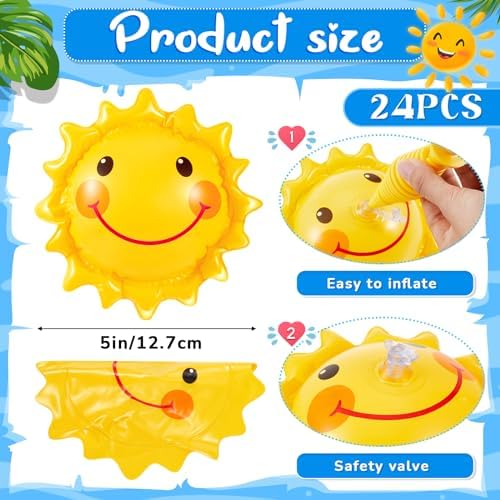 Jexine 24 Pcs Inflatable Beach Balls for Kids
