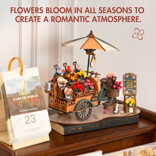 Rolife 3D Wooden Flower Cart Puzzle Kit