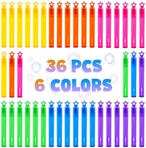 36 Pieces Mini Bubble Wands with Star Design