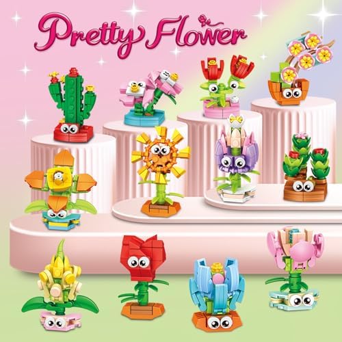 36 Packs Flower Building Blocks for Kids Classroom and Party Favors