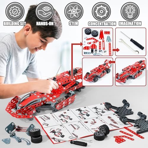 Red F1 Racing Car Metal Model Kit