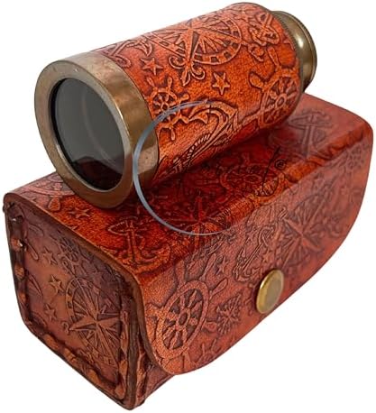Nautical Brass Telescope with Wooden Box