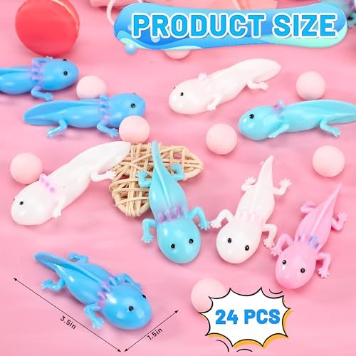 24 Pcs Axolotl Party Favors Rubber Slingshot Toys