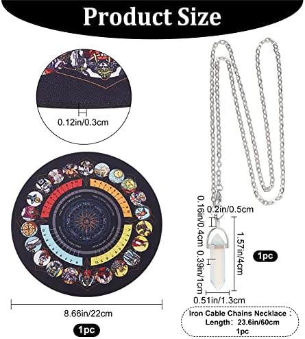 CRASPIRE Pendulum Mat with Crystal Pendulum Necklace
