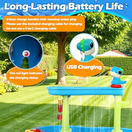 Dinosaur Water Pump for Sand and Water Tables - Blue
