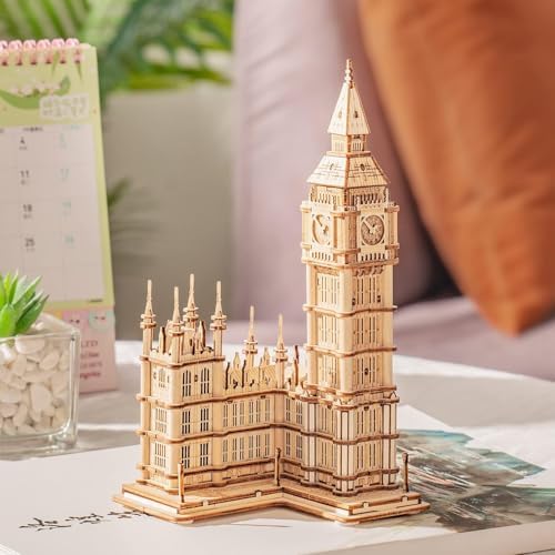Rolife 3D Wooden Puzzle Big Ben with Lights Architecture Model Kit