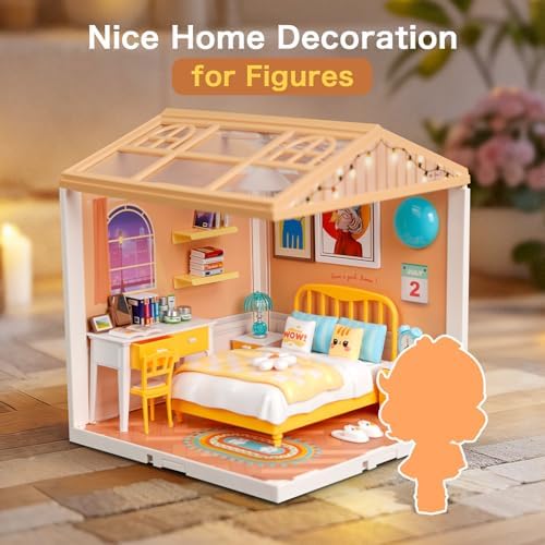 DIY Miniature House Kit with LED Lights and Dustproof Doors