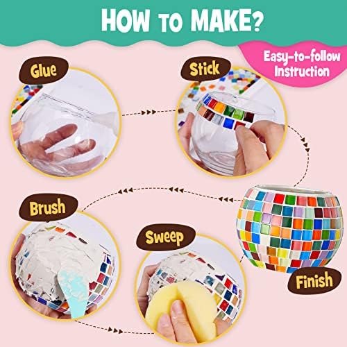 ONE TO FOUR Mosaic Candle Holder DIY Kit for Kids and Adults