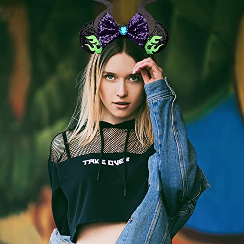 RAZKO Flaming Mouse Ears Headband for Women Girls
