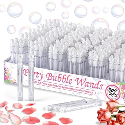 300 Pack Mini White Bubble Wand Party Favors