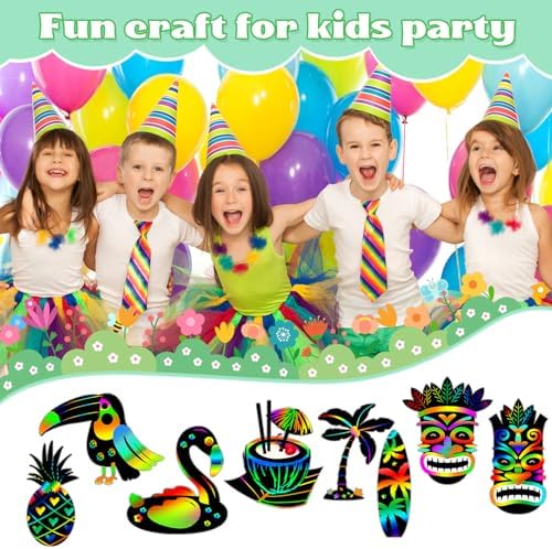 Motionchic Rainbow Tropical Paper Craft Set 80 Pieces