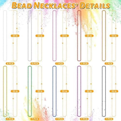 72PCS Mardi Gras Beads Necklace Party Favor