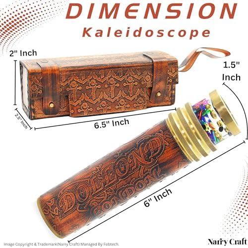 Vintage Nautical Kaleidoscope with Leather Case