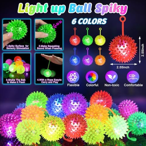 24PCS Light Up Bouncy Balls with LED Flashing